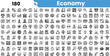 © Sk Sa - A collection of monochrome economy-themed icons, showcasing finance, trade, and business concepts in a visually engaging layout.