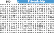 © Sk Sa - A diverse collection of friendship-themed icons, illustrating various aspects of connection, love, and companionship.