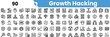 © Sk Sa - A diverse collection of black and white icons representing growth hacking concepts, suitable for digital marketing projects.