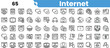 © Sk Sa - A collection of diverse internet icons showcasing connectivity and digital communication in a minimalist style.