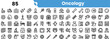 © Sk Sa - A detailed collection of oncology-related icons showcasing cancer research, treatment, and awareness symbols in a clean, minimalist style.