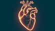 © freedarts - Abstract human heart made of electric light.