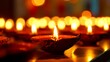 © PixelVision Studio - Diwali oil lamps shining with warm light