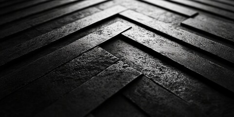 Sticker - macro shot of black and white geometric patterns with crisp lines and sharp angles, ideal for creati