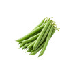 © chalindu - Fresh green beans arranged in a small bunch on white background