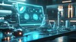 © สมเจตน์ หนูแก้ว - Exploring advanced scientific research futuristic laboratory digital environment high-tech equipment interactive viewpoint innovation concept