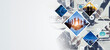 © metamorworks - Collage of various business scenes. Wide angle visual for banners or advertisements.