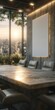 © BOJOShop - Modern Office Conference Room  City View  Mockup Canvas