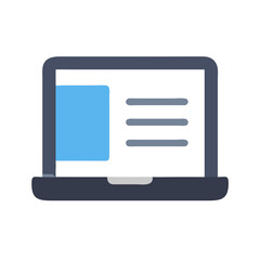 Wall Mural - laptop interface illustration showing website elements, minimalistic flat style