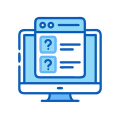 Wall Mural - computer screen displays a form with questions illustration