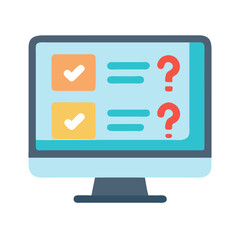 Wall Mural - online survey results review on a desktop computer