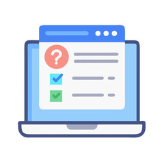 Wall Mural - laptop displaying a form with questions and completed tasks