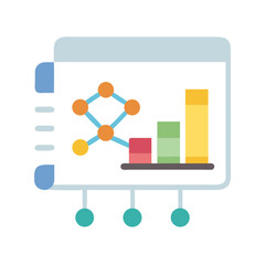 Wall Mural - abstract data analysis dashboard with bar graph and network