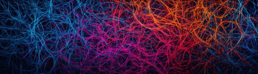 quantum programming concept illustrated with vibrant abstract lines in blue orange and magenta creat