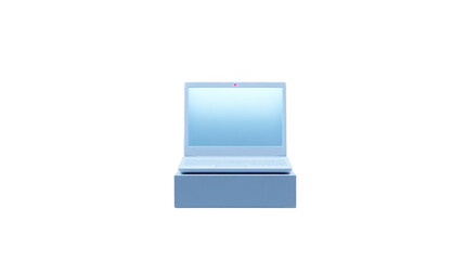 Wall Mural - sleek, modern laptop with minimalist design is displayed plain background, emphasizing its clean lin