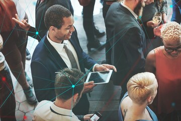 Wall Mural - diverse group of business people having a meetup