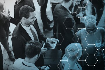 Wall Mural - diverse group of business people having a meetup