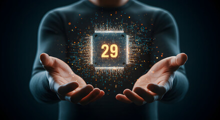 innovation 29: a futuristic digital concept showcasing technological advancement and innovation, wit