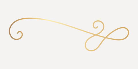 Wall Mural - Elegant gold swirl design, hand drawn vector