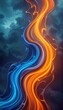 © M. Hieber - Fluid swirls of blue and orange hues against a dramatic cloudy background