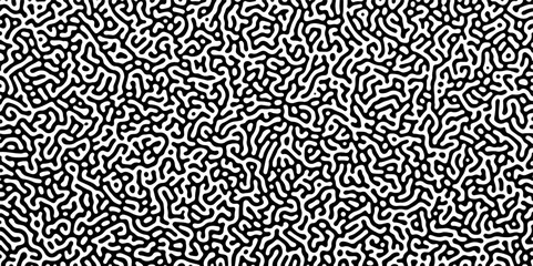 Wall Mural - abstract truing organic wallpaper turing reaction diffusion monochrome seamless pattern with chaotic