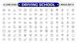 © artshuvo - Driving School Outline Icon Set – Cars, Traffic, Education, and Transportation.