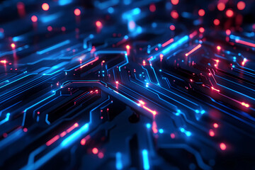 Wall Mural - abstract circuit cyberspace design
