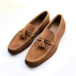 © Shabab Bin Rafique - Brown Leather Tassel Loafers with White Stitching