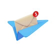 © Cangbacang - 3d set of paper plane and mail icon with notification of new message concept illustration ideas