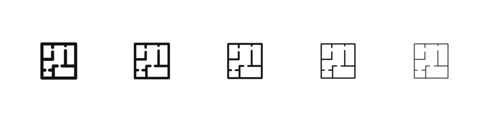Architecture plan icon flat illustration set logo