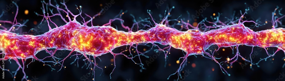 Dopamine regulation and pathway disruption concept. Colorful depiction ...