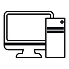 computer line icon design. computer thin black outline symbol vector illustration. editable stroke i