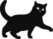 © Kalpana Singh - Playful British Shorthair Cat Silhouette: A Charming Outline of the Round-Faced Feline Pouncing, Perfect for Capturing Gentle Energy and Cozy Playfulness on a Clean White Canvas.