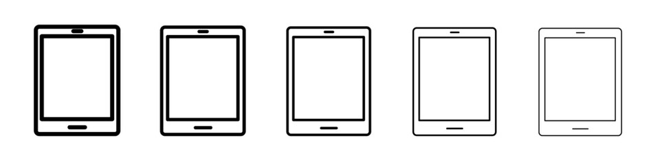 Tablet icon flat illustration set logo