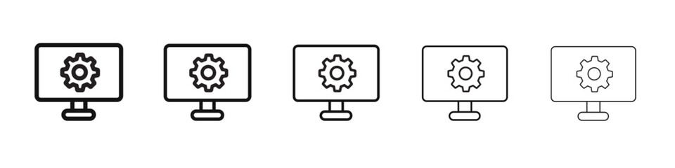 Web development icon flat illustration set logo