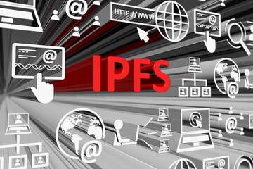 Wall Mural - ipfs concept blurred background 3d render illustration