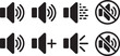 © MD.sahadat - Speaker Icons with Sound Waves and Muted Symbols for