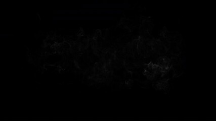 Wall Mural - fast smoke wisps burst on black background