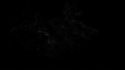 Wall Mural - fast smoke wisps burst on black background