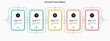 © tomasknopp - Simple horizontal process infographic template with five steps or options. Flat presentation diagram with minimalistic icons for data visualization.