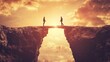 © rulrralr - Two figures on a natural bridge at sunset