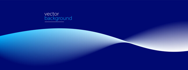Smooth flow of wavy shape with gradient vector abstract background, dark blue design curve line energy motion, relaxing music sound or technology.