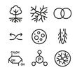© Sanych - Mycorrhizal Icon Set. Outline icon set of mycorrhizal association: tree root, fungal hyphae, symbiosis icon, nutrient exchange