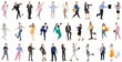 © Dhiraj - Office and business people vector collection - Set of characters working with computers, standing, talking and doing work. Flat design illustration