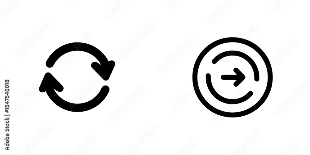 Black round sync refresh or webpage reload arrow icon represents a ...