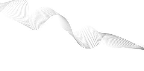 Wall Mural - abstract grey wavy lines digital frequency track equalizer background. curved wave smooth stripe sea
