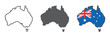 © amin268 - Map of Australia icon collection, country and geography, Australia map sign vector set graphics, editable stroke linear icon, eps 10