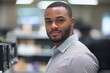 © Nishu Bro - Supermarket store manager at the cash register, providing excellent customer service and managing transactions with efficiency, Generative AI