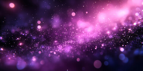 Wall Mural - ethereal galaxy of sparkling particles in a purple and pink cosmic cloud abstract background design