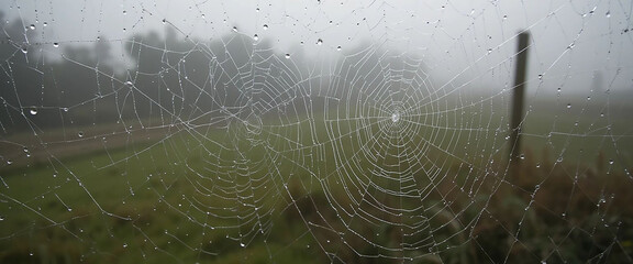 macro large spider web close-up horizontal